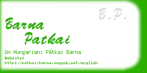 barna patkai business card